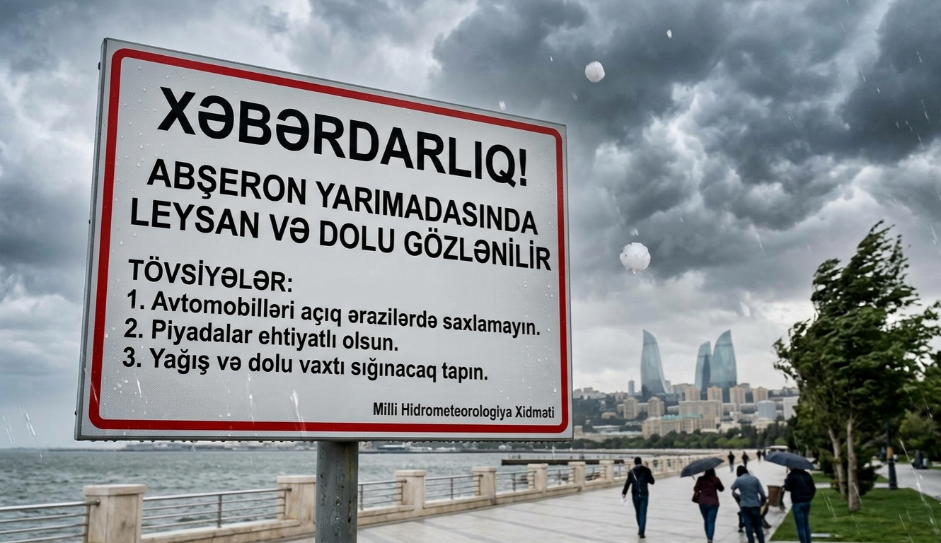 XƏBƏRDARLIQ: Abşeron yarımadasında leysan və dolu gözlənilir